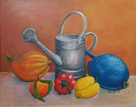 Jesensko tihožitje (Akril-platno - 2023) Majda Šiler